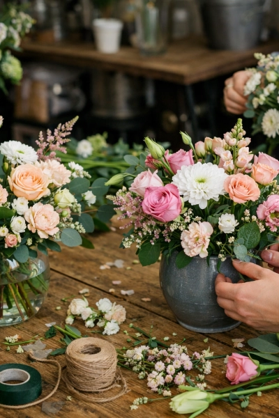 Producto TALLER CENTRO FLORAL CON RECIPIENTE 24/04 Imagen